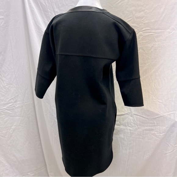 Madewell black shirt dress with zipper detail, pockets and leather trim. - Picture 8 of 13